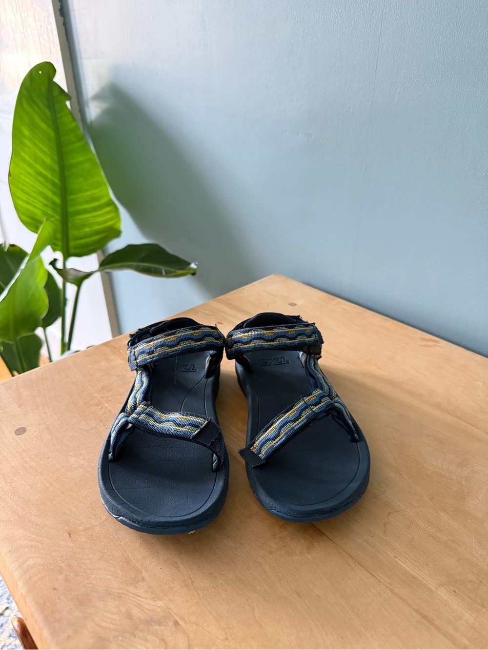 Teva Navy Sport Sandals with Yellow Accent Straps